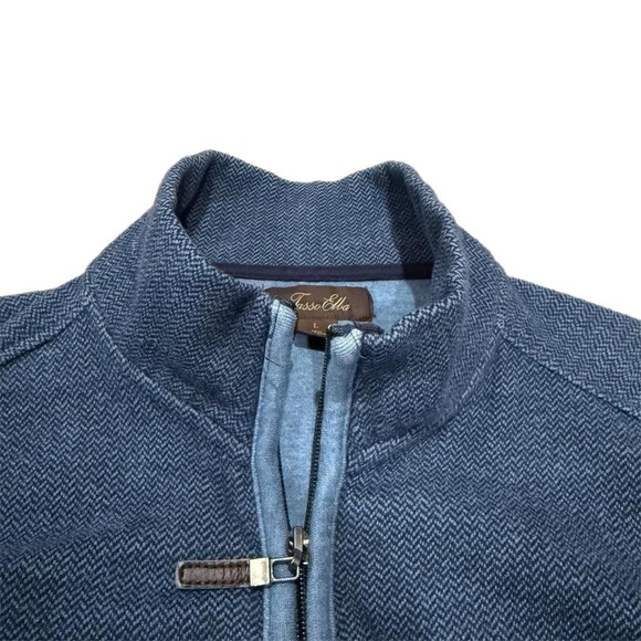 Tasso Elba Men's Navy Zip-Up Sweater - Picture 3 of 4